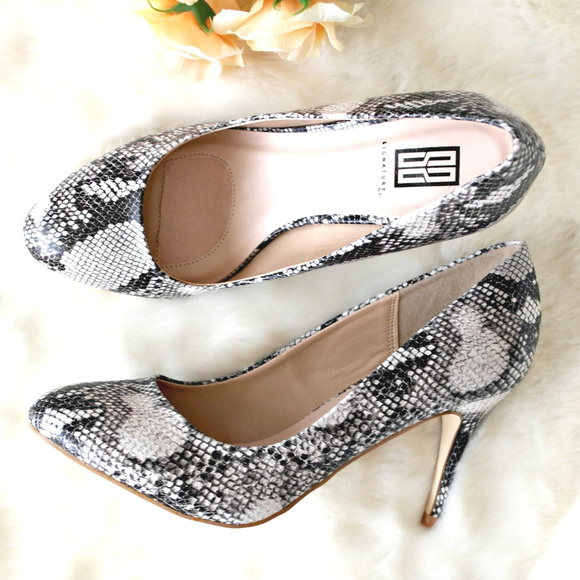 Shoe Dazzle Shoes - Trendy Animal Snake Print Basic Career Heels